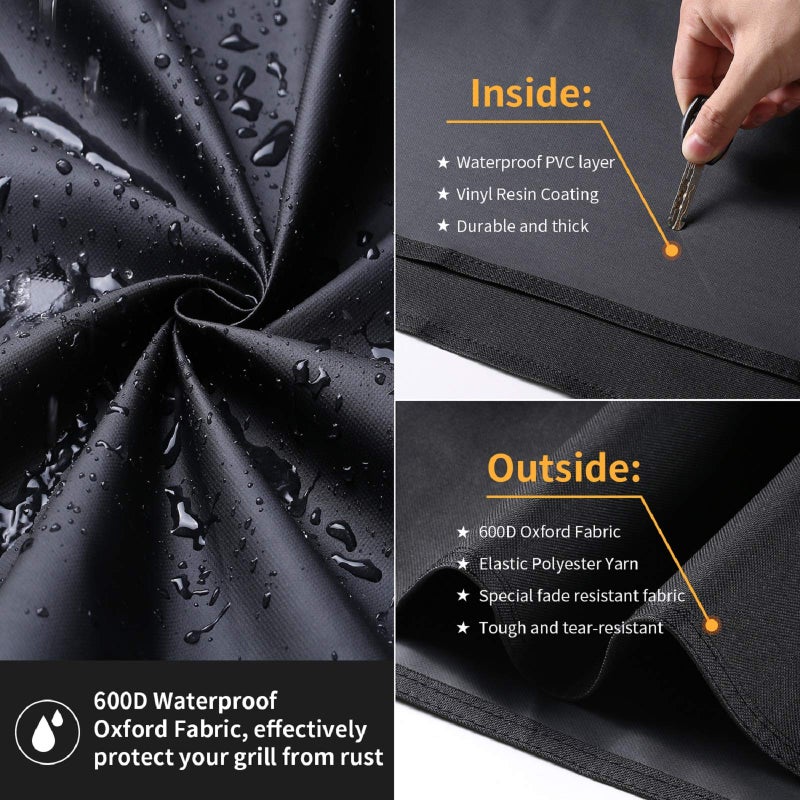 SUPJOYES Grill Cover for Weber Charcoal Kettle, 22 Inch BBQ Grill Covers, Heavy Duty Waterproof Barbecue Accessories - Image 3